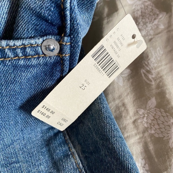 Pilcro & The Letterpress Anthro Sz 25 Boot Cut Slim Side Slits Denim Pants - Picture 3 of 10